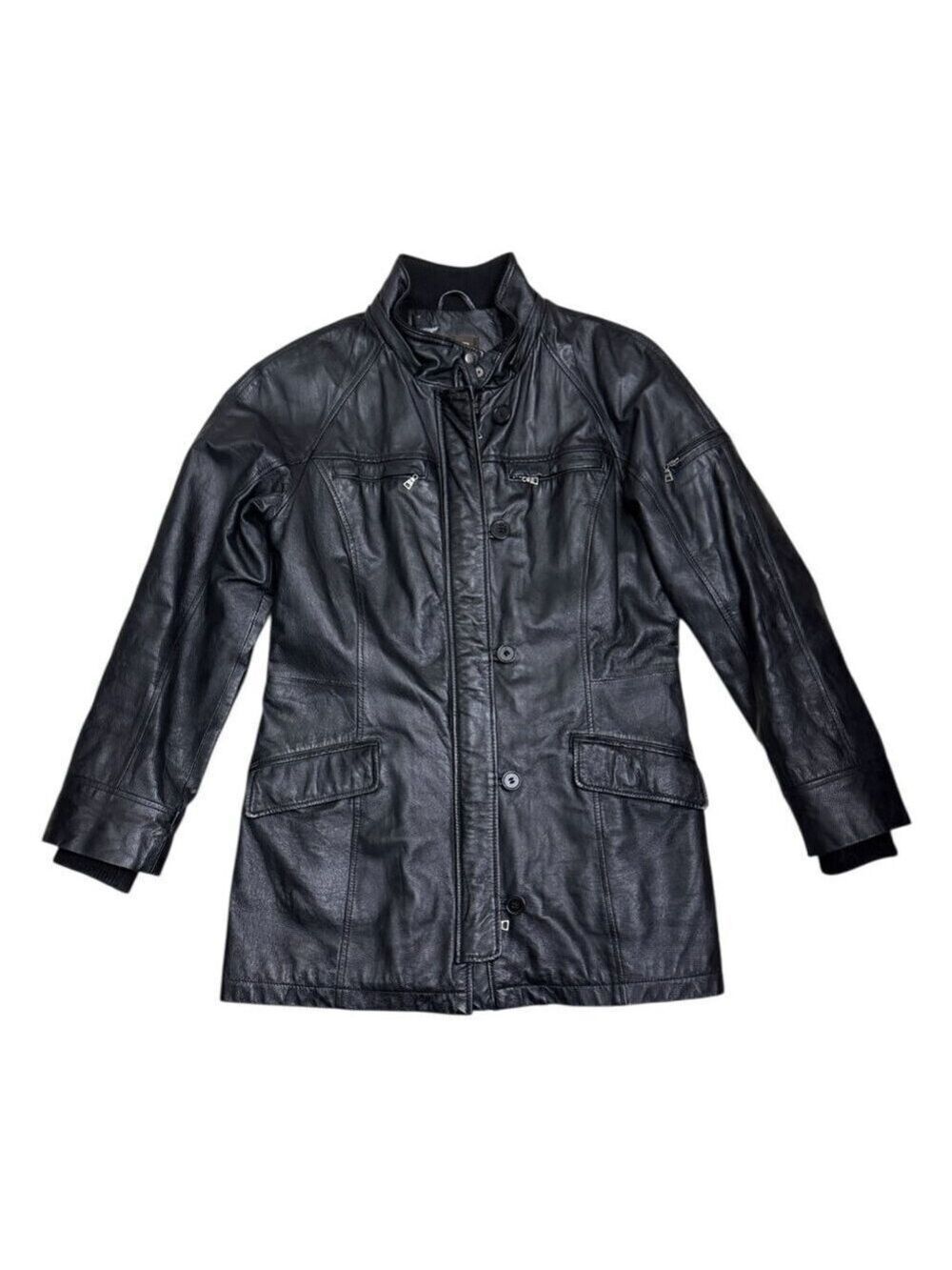 DANIER GENUINE LEATHER Luxury Designer Casual Leather Coat Womens Small